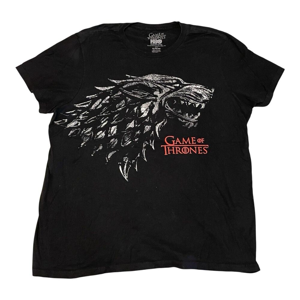 Game Of Thrones T-Shirt Adult XL (46/48) Black Promo Tee HBO TV Series Dyer Wolf